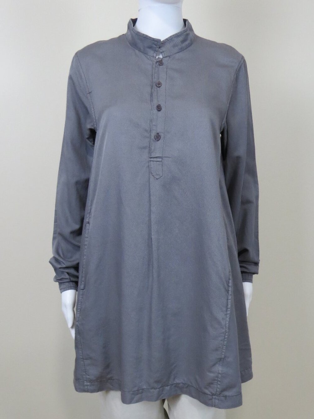 Free People x CP Shades Tunic Top/Dress, Silk Blend, Pockets SIZE XS Gray